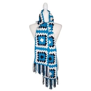 Handmade Crocheted Granny Square Scarf, OS Long